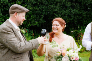 Couple toasting each other